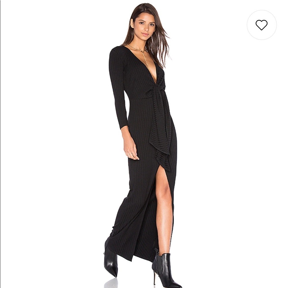 Privacy Please Alcona ribbed maxi dress in black
